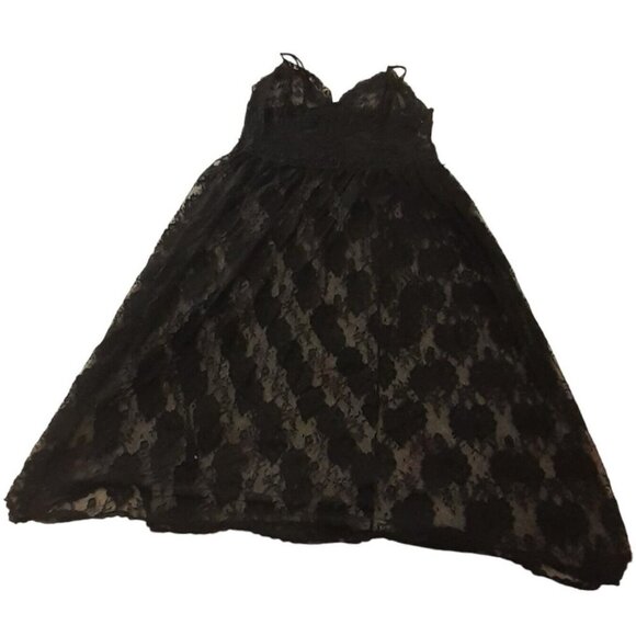 Black Delicates Black Lace Negligee Chemise Sexy Nightgown XL (Defect) - Picture 9 of 13